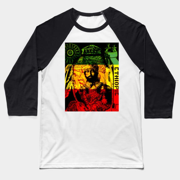 Rasta Haile Selassie Natural Mystic Lion of Judah Baseball T-Shirt by rastaseed